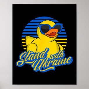 Stöd Ukraina Gummi Anka Ukrainsk Flagga Stativ W Poster