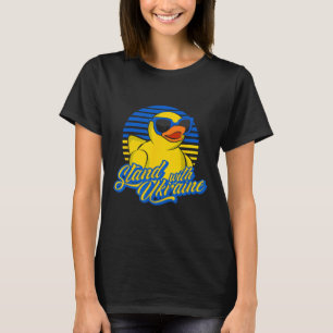 Stöd Ukraina Gummi Anka Ukrainsk Flagga Stativ W T Shirt