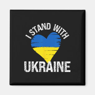 Stöd Ukraina Hjärtflagga Stå Med Ukraina Soli Magnet