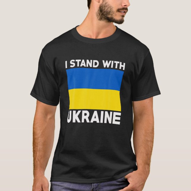 Stöd Ukraina jag står för Ukraina T Shirt (Framsida)