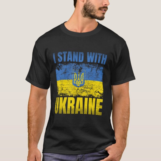 Stöd Ukraina jag står för Ukraina T Shirt (Framsida)