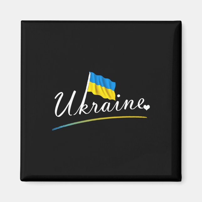 Stöd Ukraina Jag Står Med Ukraina 1  Magnet (Framsidan)