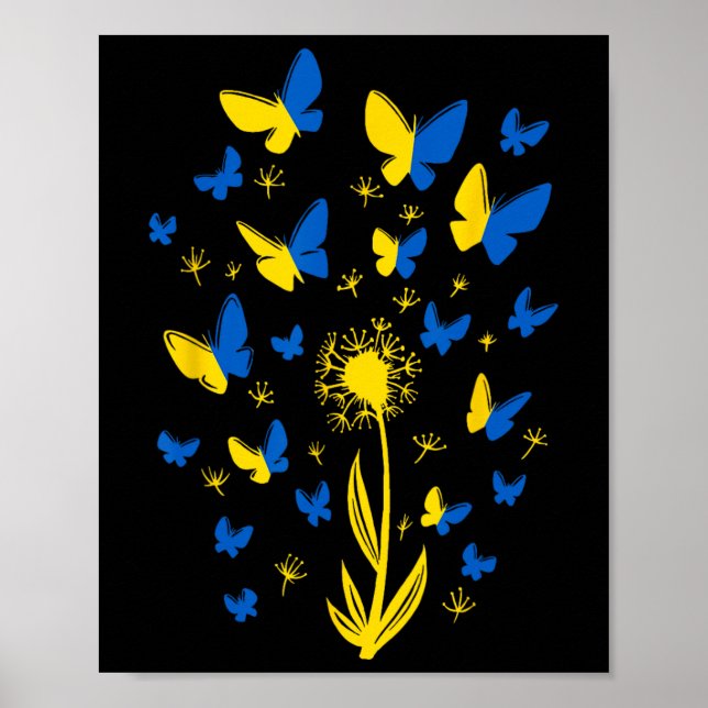 Stöd Ukraina Jag Står Med Ukraina Kvinnor Fjäril Poster (Framsidan)