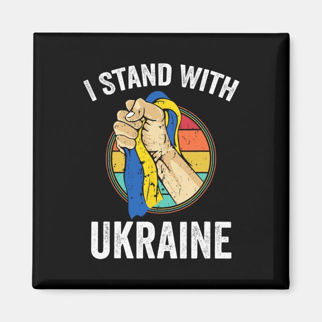 Stöd Ukraina Jag Står Med Ukraina Retro Ukrainare Magnet (Framsidan)