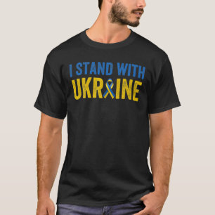Stöd Ukraina jag står med Ukraina Ribbon Flagga T Shirt
