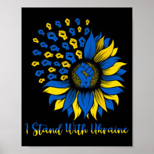 Stöd Ukraina jag står med Ukraina Solfl Poster