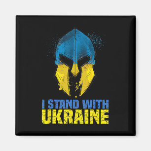 Stöd Ukraina Jag Står Med Ukraina Spartansk Krigar Magnet