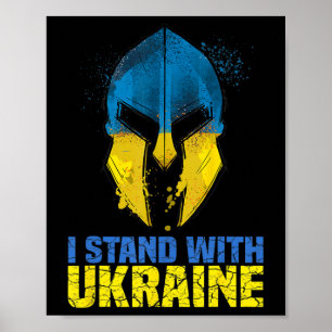 Stöd Ukraina Jag Står Med Ukraina Spartansk Krigar Poster