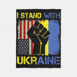 Stöd Ukraina Jag Står Med Ukraina Ukrainsk Flagga Fleecefilt