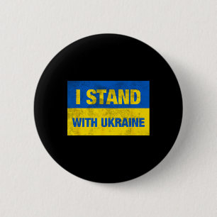 Stöd Ukraina Jag Står Med Ukraina Ukrainsk Flagga Knapp