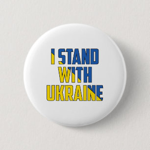 Stöd Ukraina Jag Står Med Ukraina Ukrainsk flagga Knapp