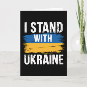 Stöd Ukraina Jag Står Med Ukraina Ukrainsk Flagga Kort