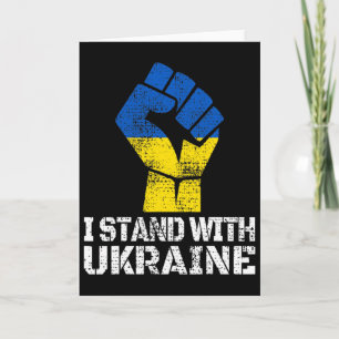 Stöd Ukraina Jag Står Med Ukraina Ukrainsk Flagga Kort