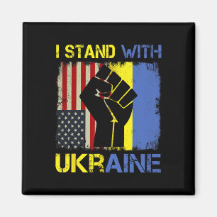 Stöd Ukraina Jag Står Med Ukraina Ukrainsk Flagga Magnet