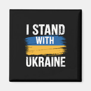 Stöd Ukraina Jag Står Med Ukraina Ukrainsk Flagga Magnet