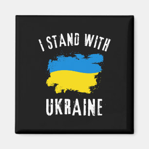 Stöd Ukraina Jag Står Med Ukraina Ukrainsk Flagga Magnet