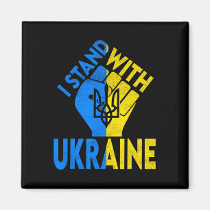 Stöd Ukraina Jag Står Med Ukraina Ukrainsk Flagga Magnet