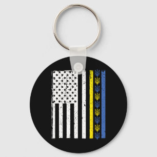 Stöd Ukraina Jag Står Med Ukraina Ukrainsk Flagga Nyckelring
