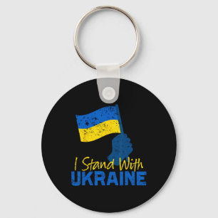 Stöd Ukraina Jag Står Med Ukraina Ukrainsk Flagga Nyckelring
