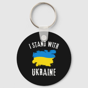 Stöd Ukraina Jag Står Med Ukraina Ukrainsk Flagga Nyckelring