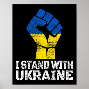 Stöd Ukraina Jag Står Med Ukraina Ukrainsk Flagga Poster