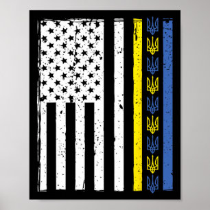 Stöd Ukraina Jag Står Med Ukraina Ukrainsk Flagga Poster