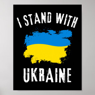 Stöd Ukraina Jag Står Med Ukraina Ukrainsk Flagga Poster