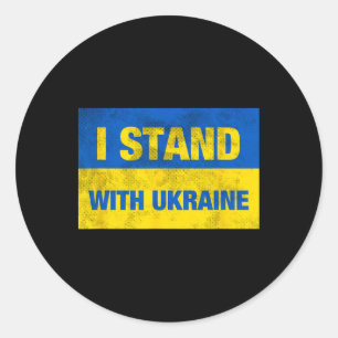 Stöd Ukraina Jag Står Med Ukraina Ukrainsk Flagga Runt Klistermärke