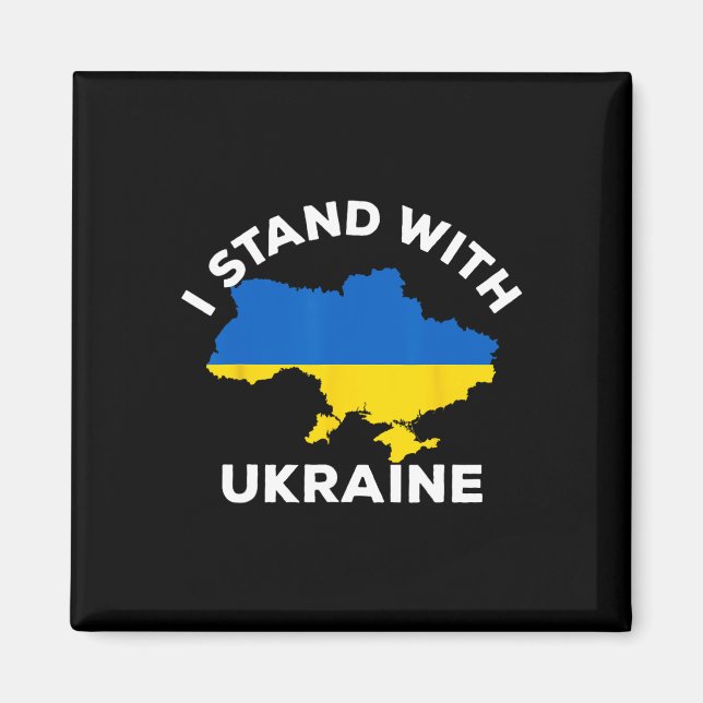 Stöd Ukraina Jag Står Med Ukraina Ukrainsk Karta Magnet (Framsidan)