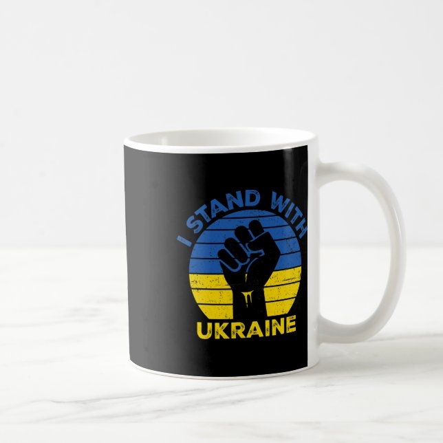 Stöd Ukraina Jag Står Med Ukraina Ukrainskflagga Kaffemugg (Höger)