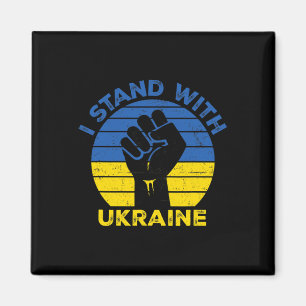 Stöd Ukraina Jag Står Med Ukraina Ukrainskflagga Magnet