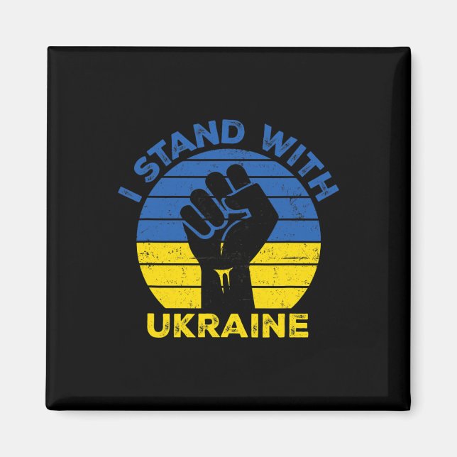 Stöd Ukraina Jag Står Med Ukraina Ukrainskflagga Magnet (Framsidan)