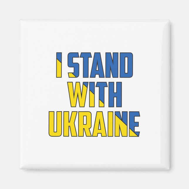 Stöd Ukraina Jag Står Med Ukraina Ukrainskflagga Magnet (Framsidan)