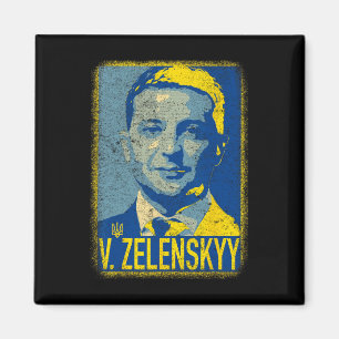 Stöd Ukraina Jag Står Med Ukraina Volodymyr Zel Magnet