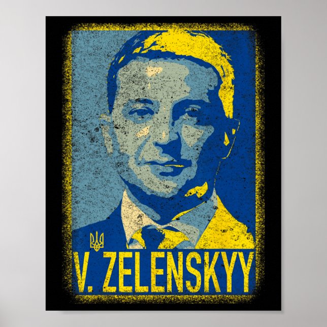 Stöd Ukraina Jag Står Med Ukraina Volodymyr Zel Poster (Framsidan)