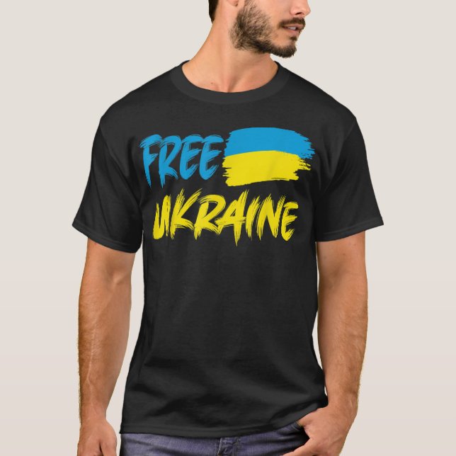 Stöd Ukraina Jag Står Med Ukrainas Flagga T Shirt (Framsida)
