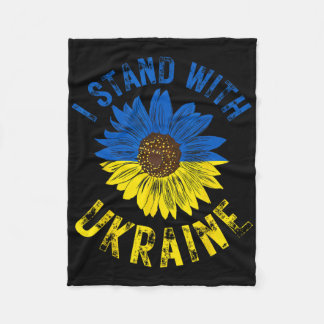 Stöd Ukraina Jag Står Med Ukrainsk Flagga Slava Fleecefilt