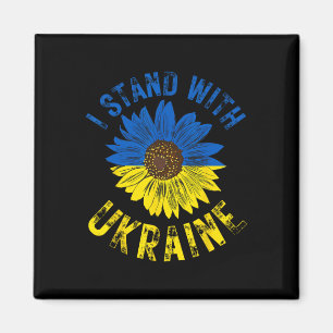 Stöd Ukraina Jag står med ukrainska flaggan Slava  Magnet