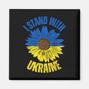 Stöd Ukraina Jag står med ukrainska flaggan Slava  Magnet