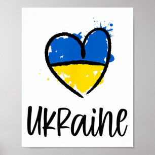 Stöd Ukraina Jag står med ukrainska flaggan Slava Poster