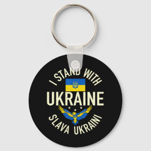 Stöd Ukraina jag står på Ukrainas FLA Nyckelring