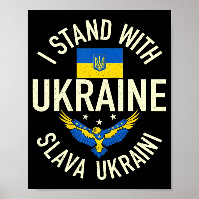 Stöd Ukraina jag står på Ukrainas FLA Poster (Framsidan)