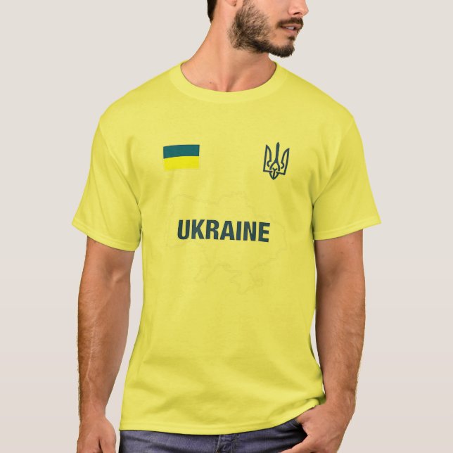 Stöd Ukraina jag står på Ukrainas FLA T Shirt (Framsida)