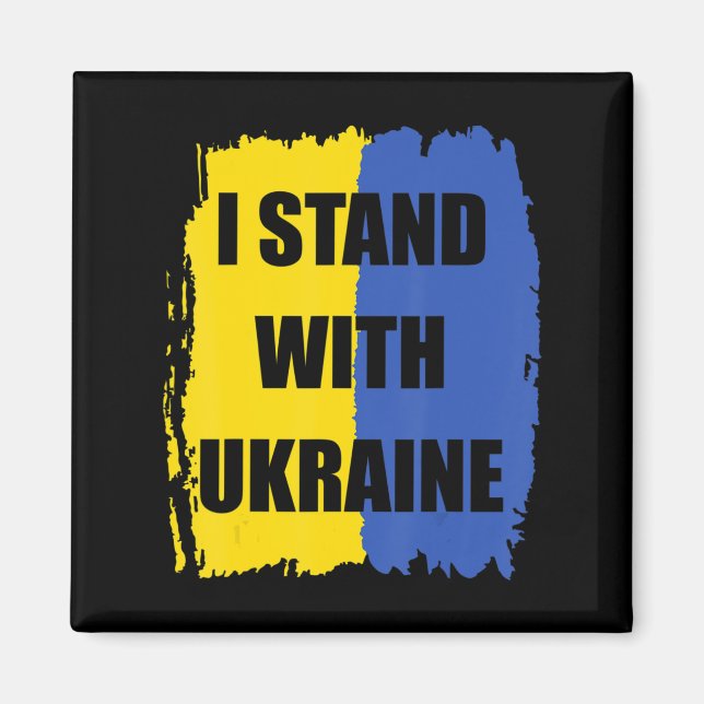 Stöd Ukraina jag står på Ukrainas fria Magnet (Framsidan)