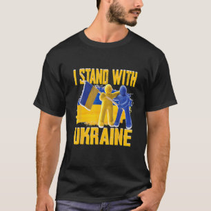 Stöd Ukraina jag står upp med Ukraina ukrainsk FL T Shirt
