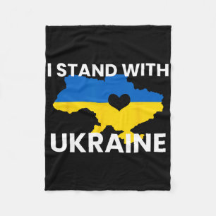 Stöd Ukraina Karta Hjärta Stå Tillsammans Ukraina Fleecefilt