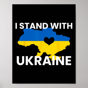 Stöd Ukraina Karta Hjärta Stå Tillsammans Ukraina Poster