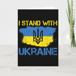 Stöd Ukraina Med Denna Ukrainas Flagga Jag Står Me Kort