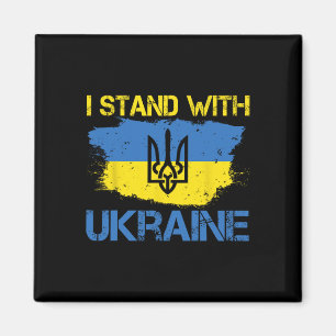 Stöd Ukraina Med Denna Ukrainas Flagga Jag Står Me Magnet