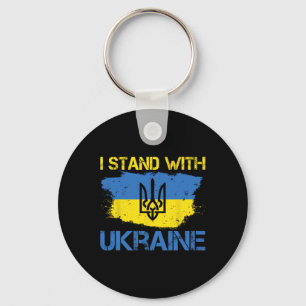 Stöd Ukraina Med Denna Ukrainas Flagga Jag Står Me Nyckelring